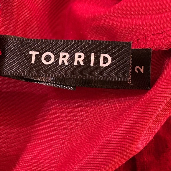 Torrid red velvet relaxed taper pants. - Picture 5 of 8